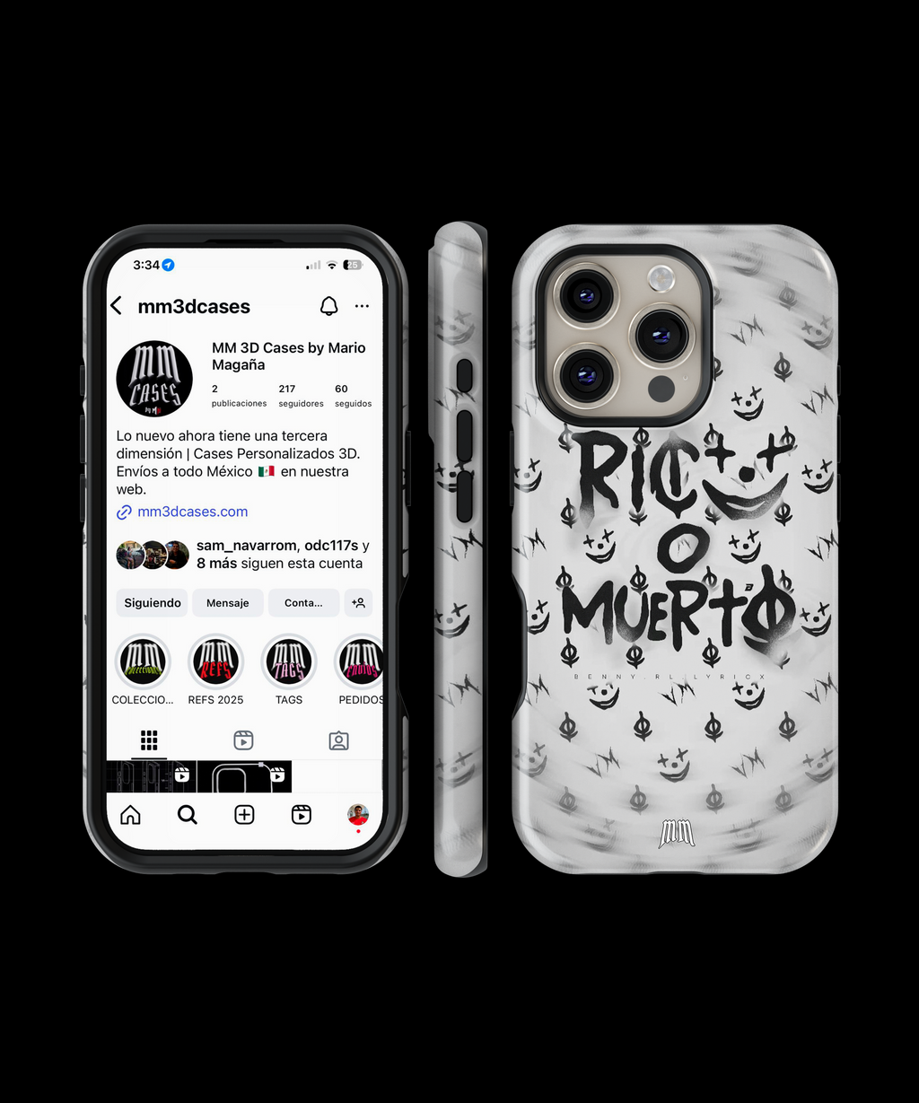 Case Antigolpes 3D para iPhone Rico o Muerto No.1