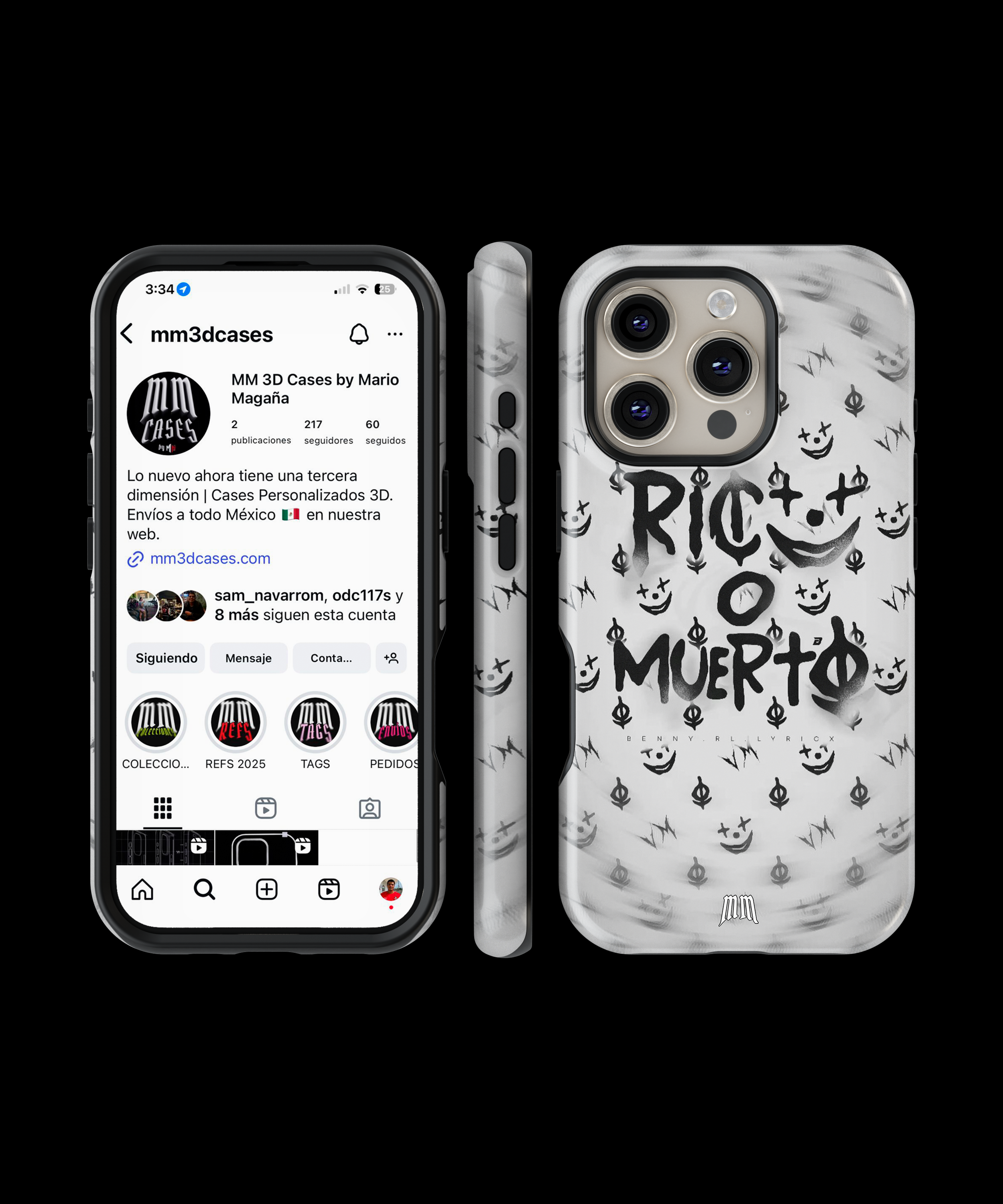 Case Antigolpes 3D para iPhone Rico o Muerto No.1